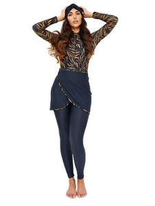 Women Hijab 3 Pcs Set Full Cover Swimwear