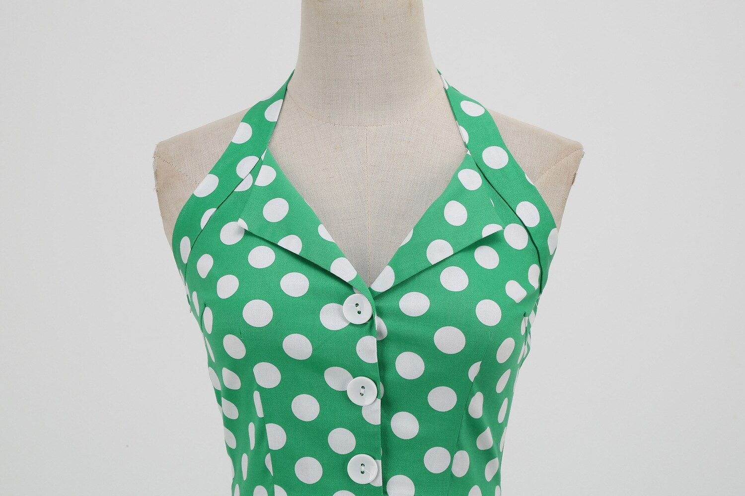Women Vintage Polka Dot Swing Robe Rockabilly Retro Dress