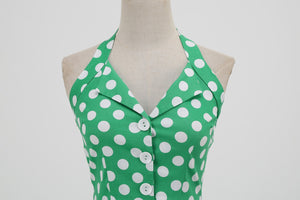 Women Vintage Polka Dot Swing Robe Rockabilly Retro Dress