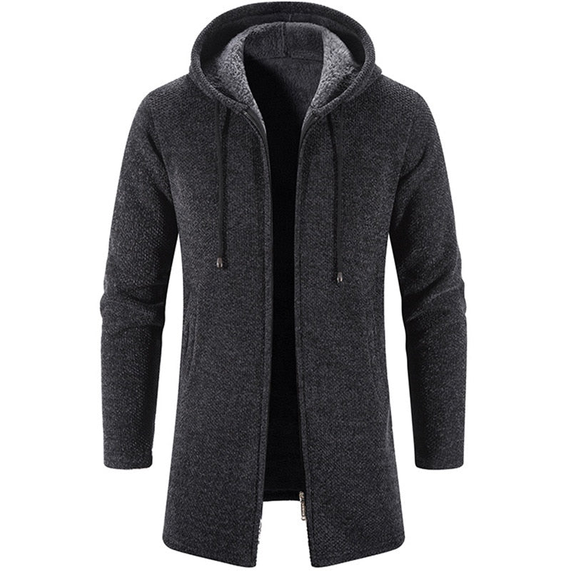 Men Cashmere Cardigan Chenille Outer Windbreaker Coat