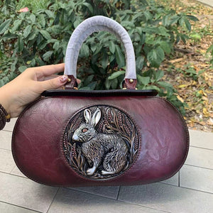 Women Retro Pu Leather Handmade Handbags