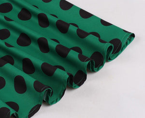 Women Retro Polka Dots Hepburn High Waist Vintage Dress
