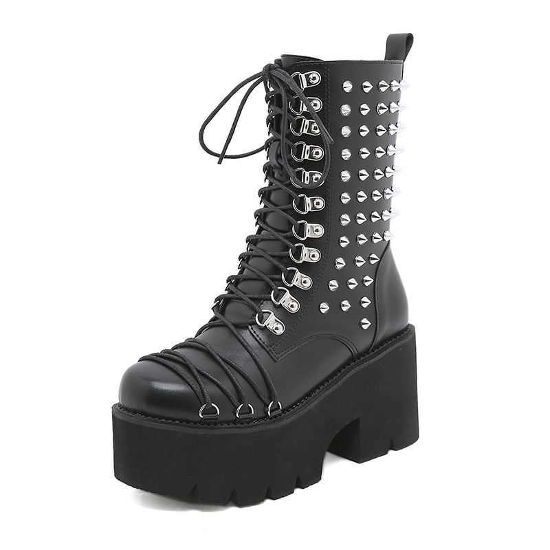 Women Handmade Motorcycle Punk Lolita Boots