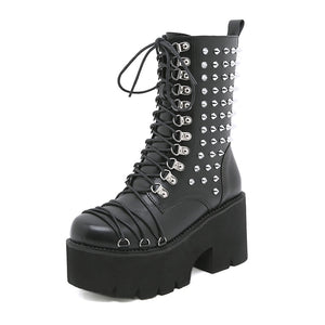 Women Handmade Motorcycle Punk Lolita Boots