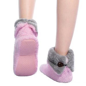 Women Thick Plush Home Boots Plush Indoor Floor Shoes