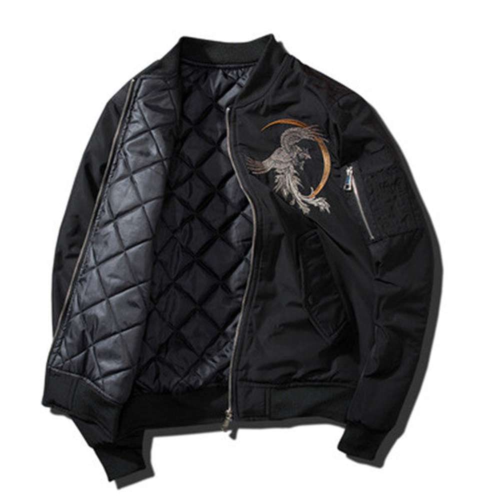 Men Biker Embroidery Coat Yokosuka Souvenir Baseball Bomber