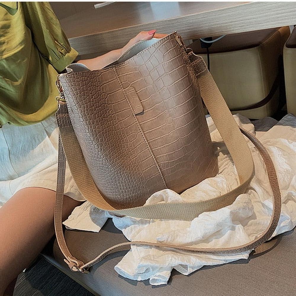 Women Shoulder Bags PU Leather Bucket Handbag