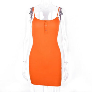Women's Ribbed Knitted Neon Mini Dress
