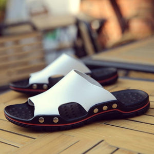 Genuine Cow Leather Outdoor Slippers