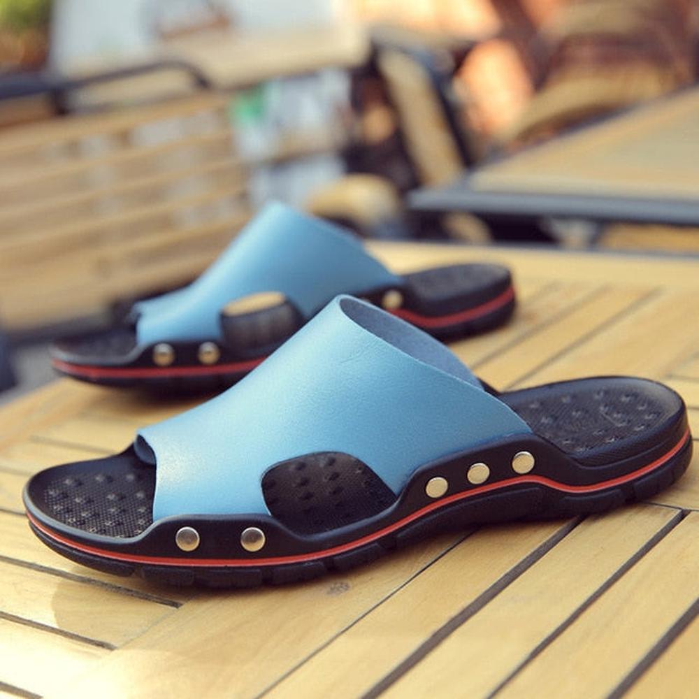 Genuine Cow Leather Outdoor Slippers