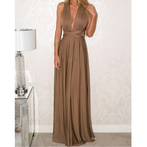 Women Multiway Wrap Convertible Maxi Long Dress