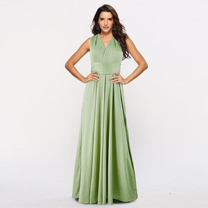 Women Multiway Wrap Convertible Maxi Long Dress