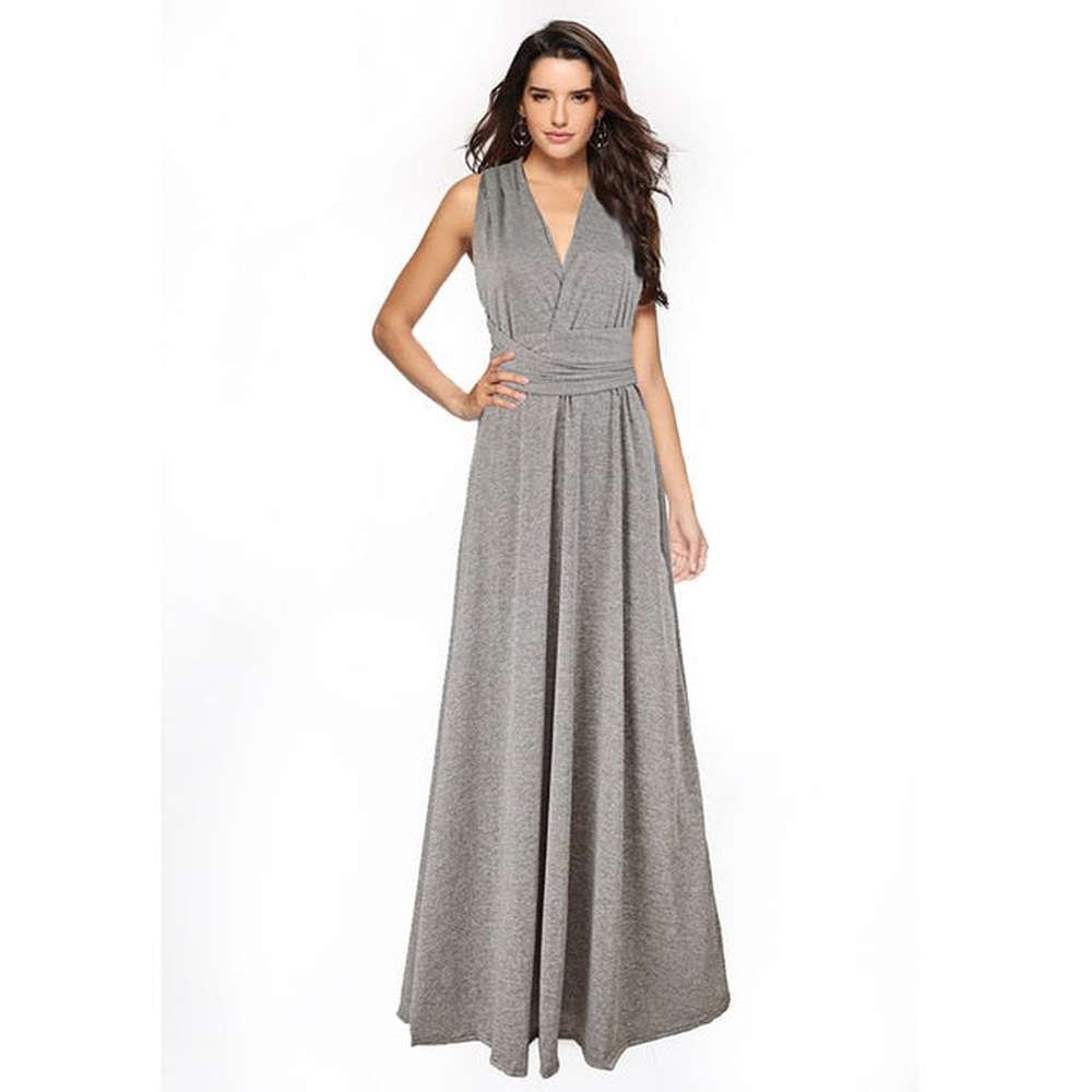 Women Multiway Wrap Convertible Maxi Long Dress