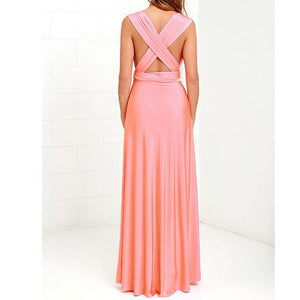 Women Multiway Wrap Convertible Maxi Long Dress