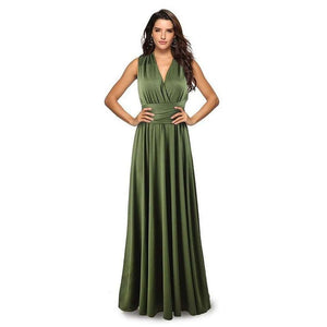 Women Multiway Wrap Convertible Maxi Long Dress