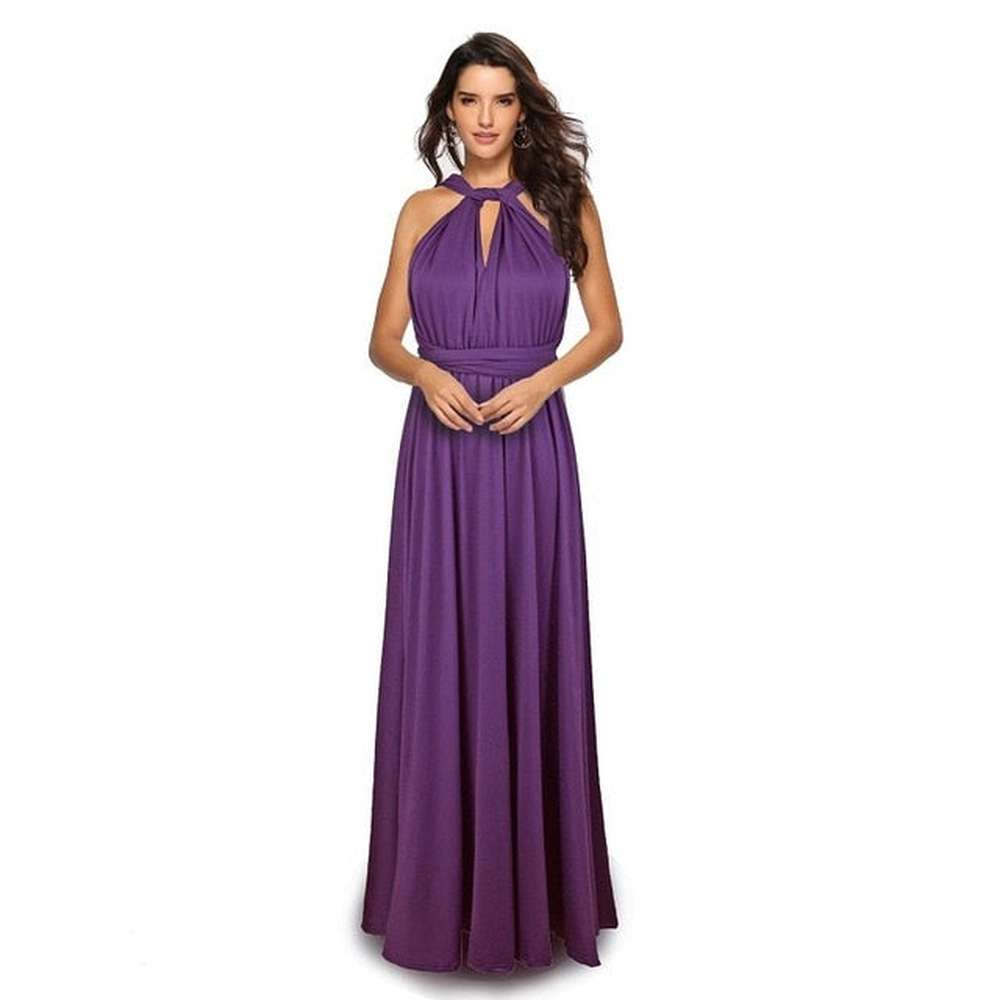 Women Multiway Wrap Convertible Maxi Long Dress