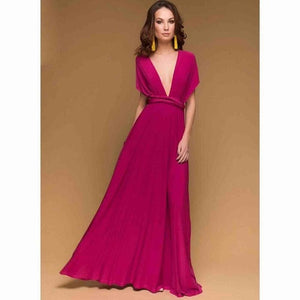 Women Multiway Wrap Convertible Maxi Long Dress