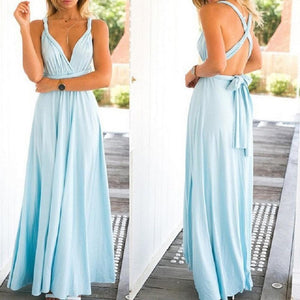 Women Multiway Wrap Convertible Maxi Long Dress