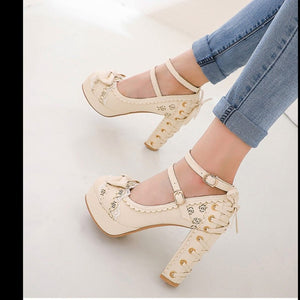 Women Punk Gothic Princess Pumps Platform Shoes