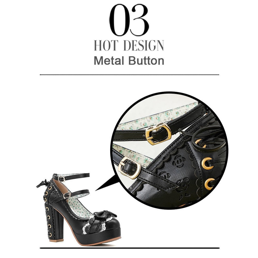 Women Punk Gothic Princess Pumps Platform Shoes