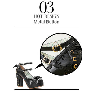Women Punk Gothic Princess Pumps Platform Shoes