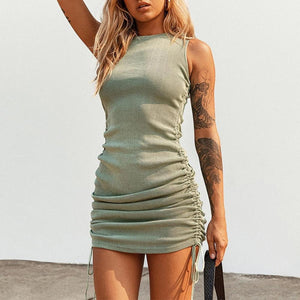 Women Off Shoulder Ribbed Mini Dress