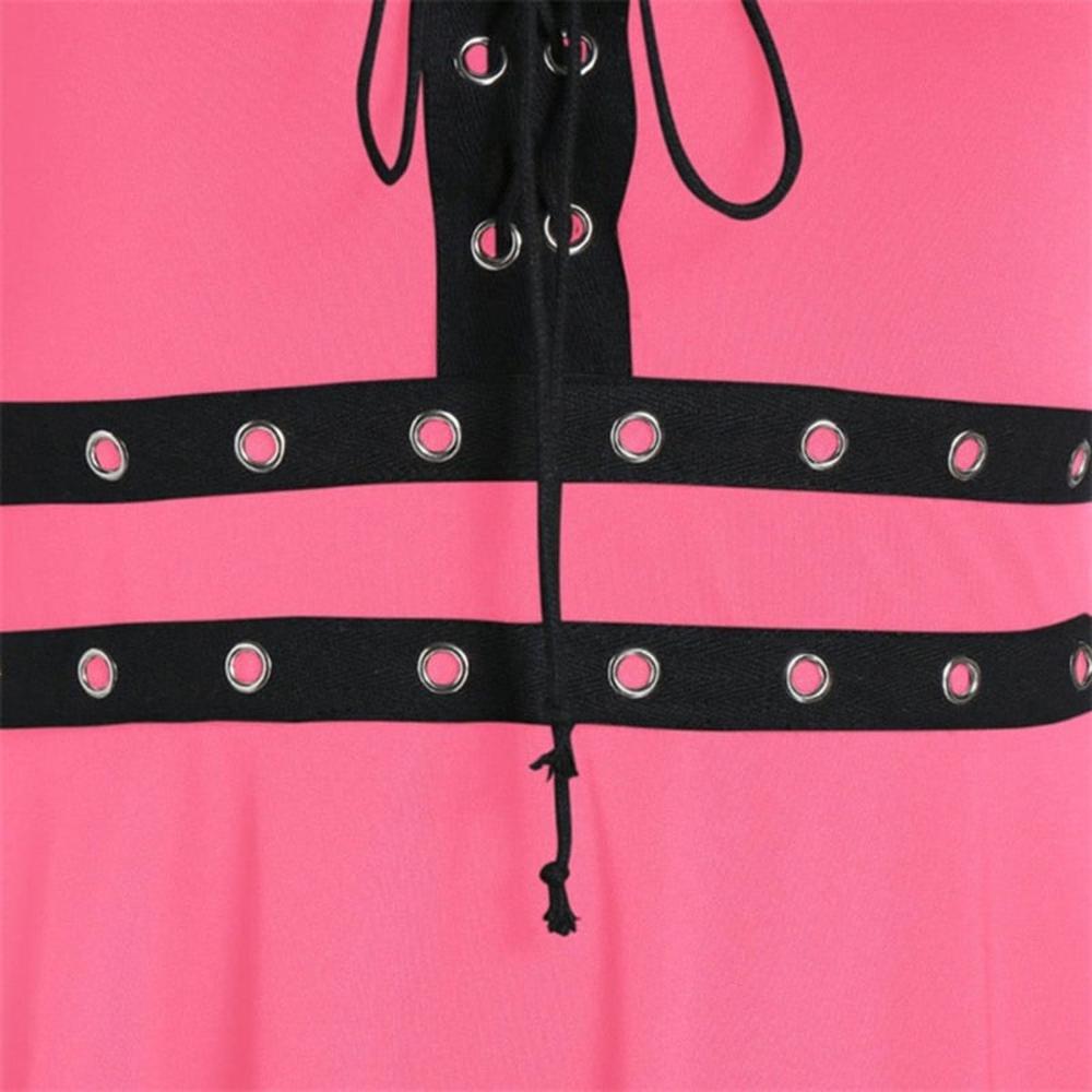 Women's Gothic Punk Sleeveless Strap Sling Dress