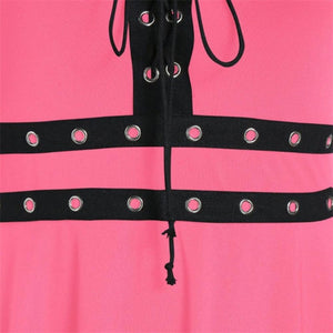 Women's Gothic Punk Sleeveless Strap Sling Dress