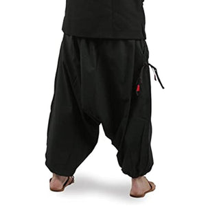 Men Streetwear Elastic Waist Loose Drop Crotch Harem Pants