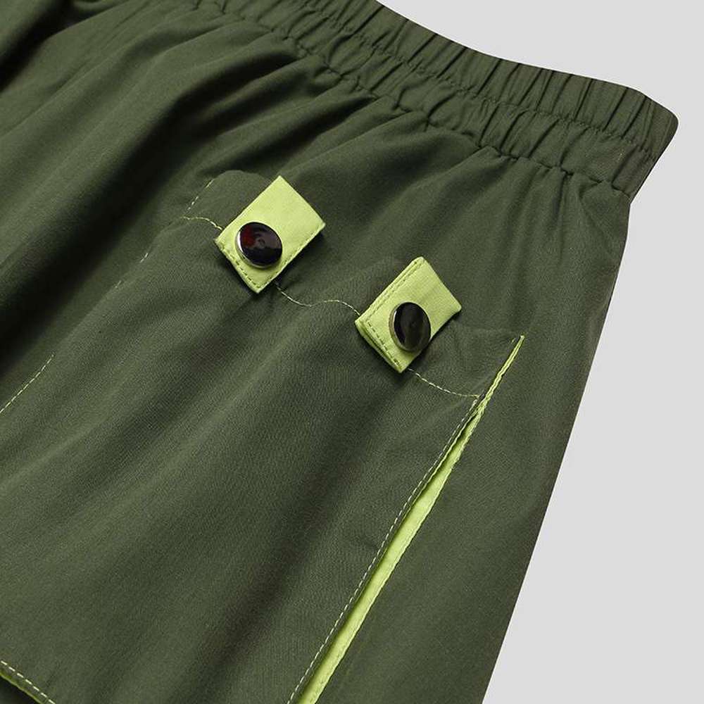 Men Streetwear Elastic Waist Loose Drop Crotch Harem Pants