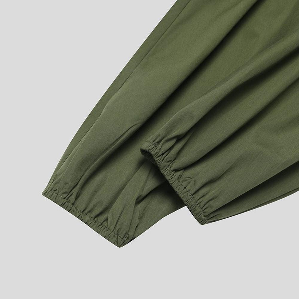Men Streetwear Elastic Waist Loose Drop Crotch Harem Pants