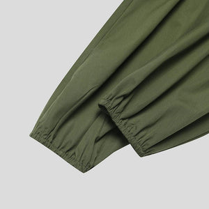 Men Streetwear Elastic Waist Loose Drop Crotch Harem Pants