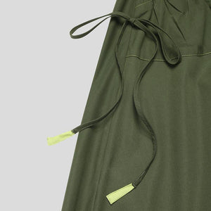 Men Streetwear Elastic Waist Loose Drop Crotch Harem Pants