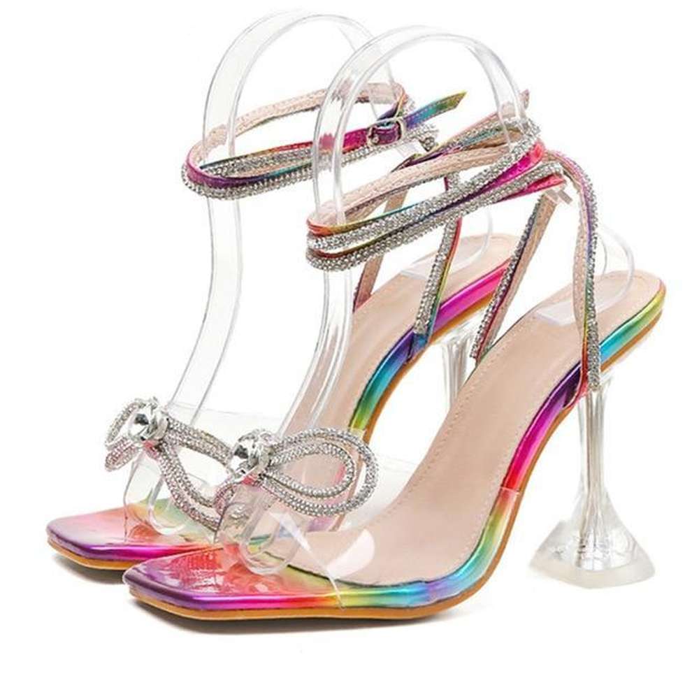 Women's Gladiator String Bead High Heels Sandals Shoes