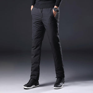 Men Winter Pants Duck Down Outdoor Sports Camping Pants Thermal Down Trousers