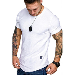 Men Slim Fit O-neck Short Sleeve Basic T-shirt