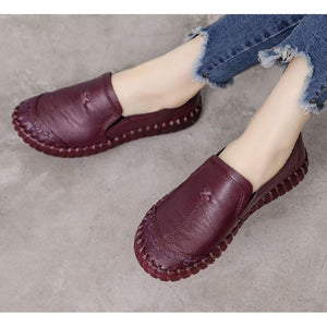 Women Genuine Leather Loafers Casual Shoes