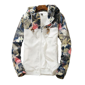 Women Floral Causal Windbreaker Basic Zipper Jackets