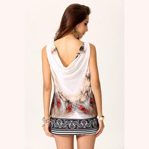 Women Leopard Print Vintage Tropical Mini Dress