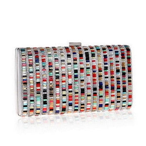 Women's Flower Candy Color Clutch Diamonds Metal Rhinestones Handbags