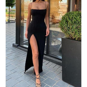 Women Elegant Sleeveless Slit Maxi Dress