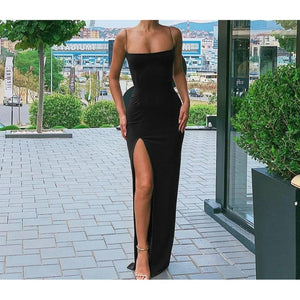 Women Elegant Sleeveless Slit Maxi Dress