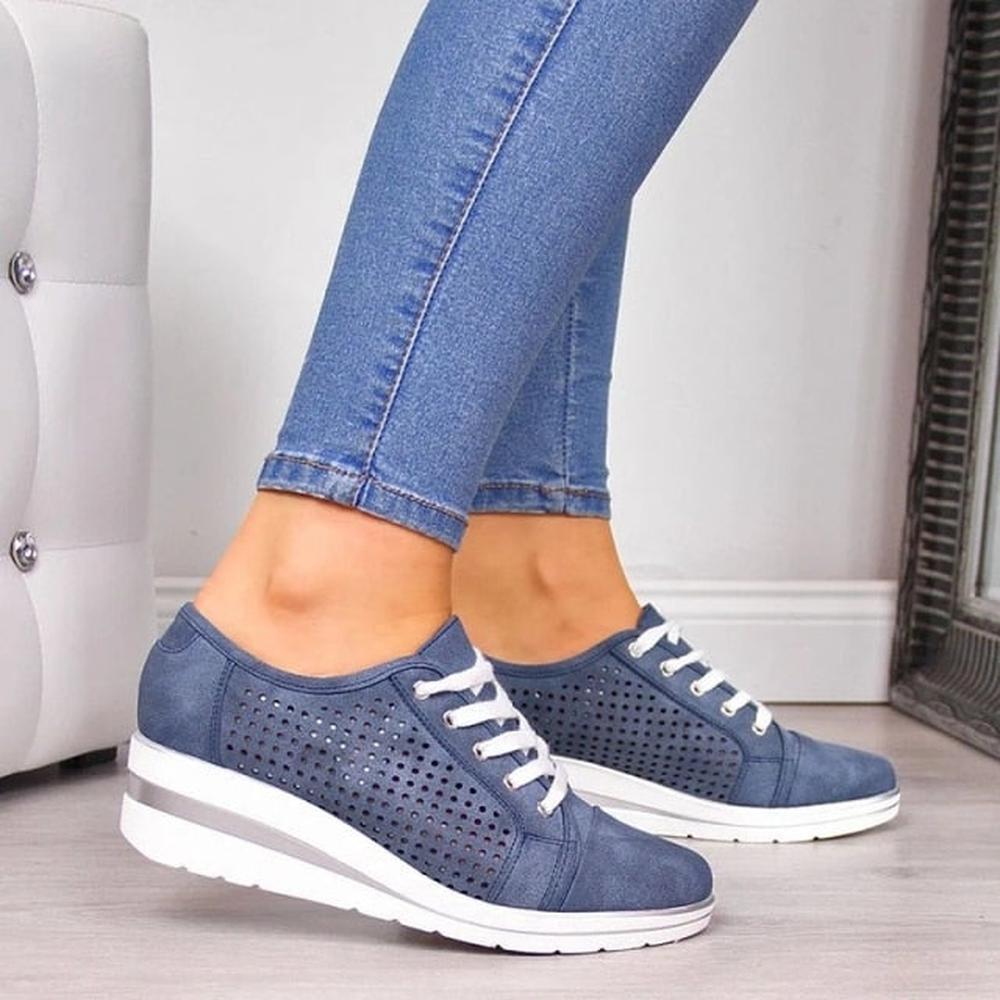 Women Flats Shoes Hollow Breathable Mesh Casual Shoes