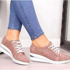 Women Flats Shoes Hollow Breathable Mesh Casual Shoes