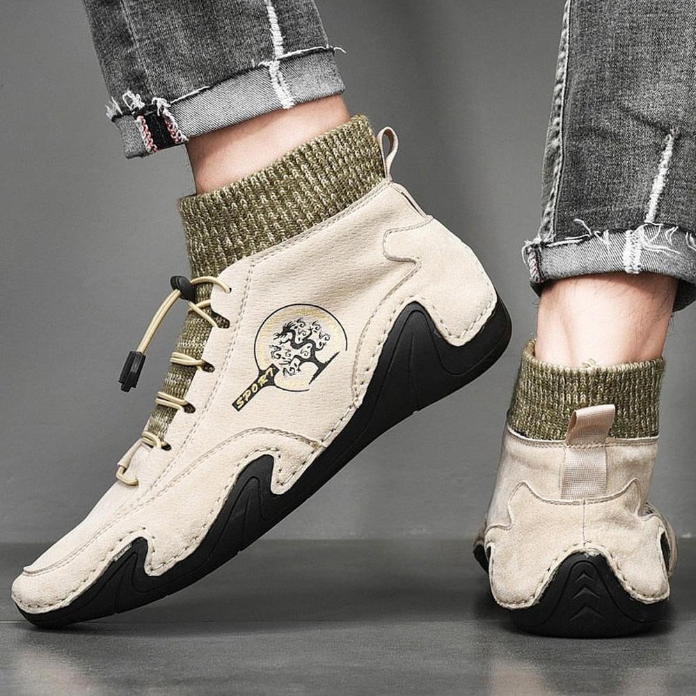 Men Cow Leather Sneakers Shoes