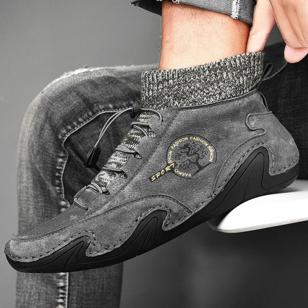 Men Cow Leather Sneakers Shoes