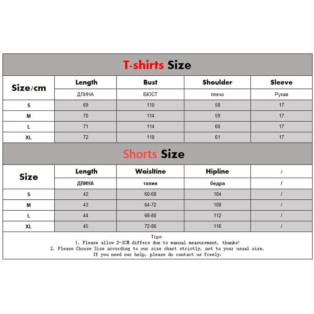 Women T-shirts + Shorts 2 Pieces Set