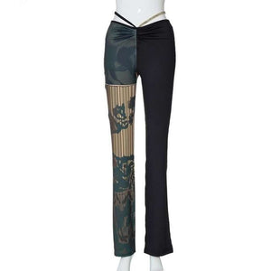 Women Straight Solid Elastic Slim Long Trousers