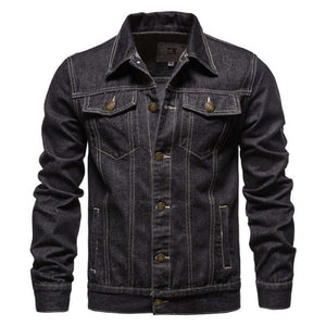 Men's Casual Solid Color Lapel Single Breasted Denim Jeans