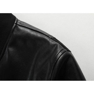 Men Rhinestones Motorcycle Faux Leather Jacket